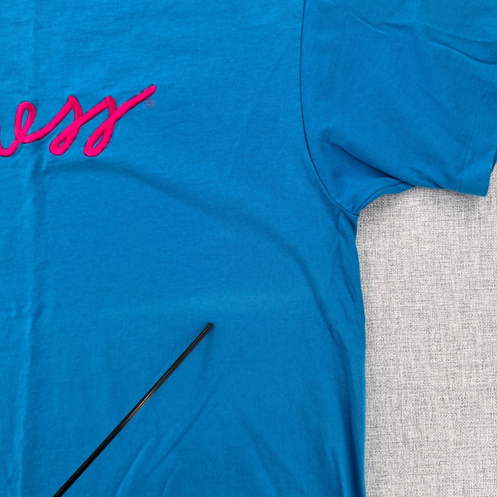 VTG 90s Guess Georges Marciano USA Script Logo Tee Men L/XL‎ Blue Single Stitch - Picture 7 of 9